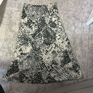 1. state abstract snake print skirt .. black and cream- like new!